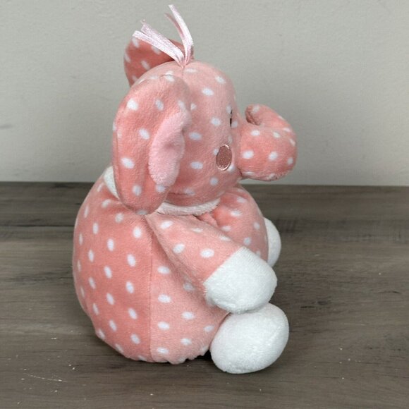 Baby Ganz‎ Pink Polka Dot Elephant Plush Rattle Infant Security Lovey Soft 7” - Picture 4 of 9